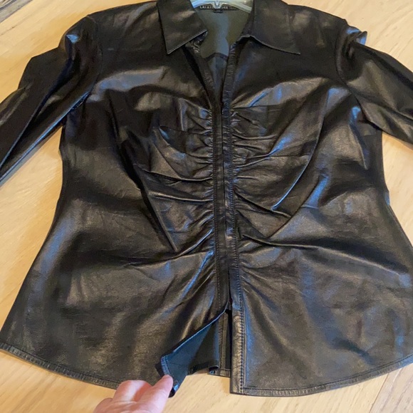 Lafayette 148 Genuine Leather Shirt - Picture 10 of 12